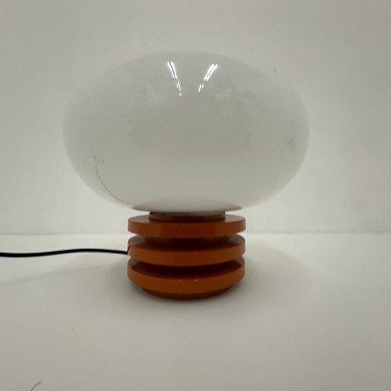 Image 1 of Doria leuchten tafellamp space age oranje melglas 