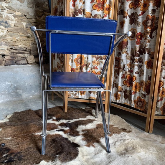 Image 1 of Paar vintage blauwe stoelen