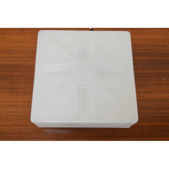 Image 1 of Vintage glazen en metalen plafondlamp, Tsjechoslowakije 1970