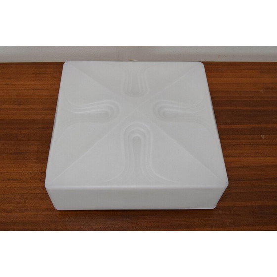 Image 1 of Vintage glazen en metalen plafondlamp, Tsjechoslowakije 1970