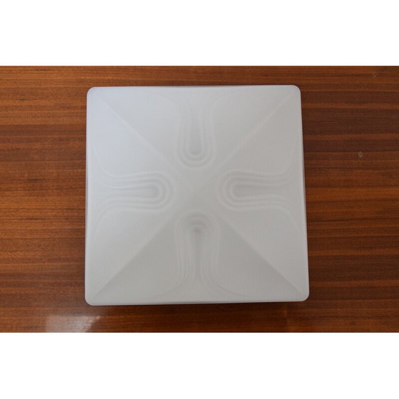 Image 1 of Vintage glazen en metalen plafondlamp, Tsjechoslowakije 1970