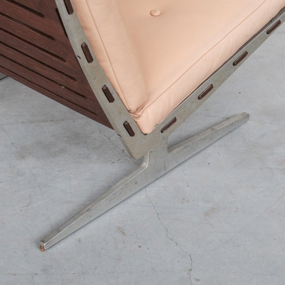 Image 1 of Vintage "Caravelle" stoel in staal en leer van Paul Leidersdorff, Denemarken 1960