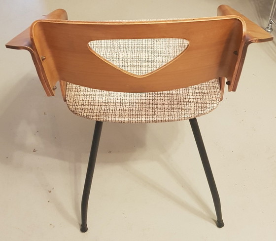 Image 1 of 2X Triplex Eetkamerstoelen Door Carlo Ratti Voor Industrieel Legni Curva, 1950S