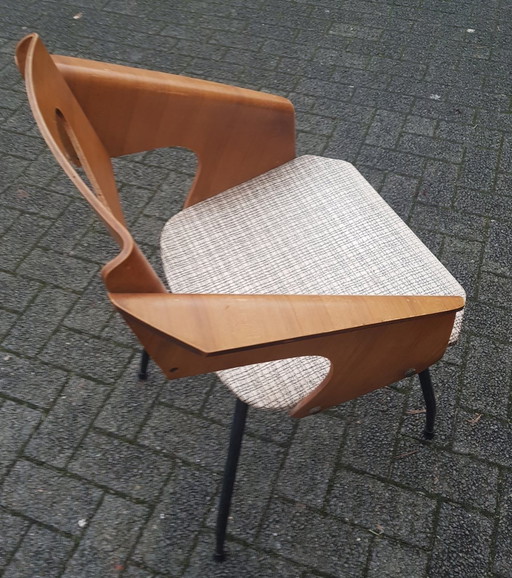 2X Triplex Eetkamerstoelen Door Carlo Ratti Voor Industrieel Legni Curva, 1950S