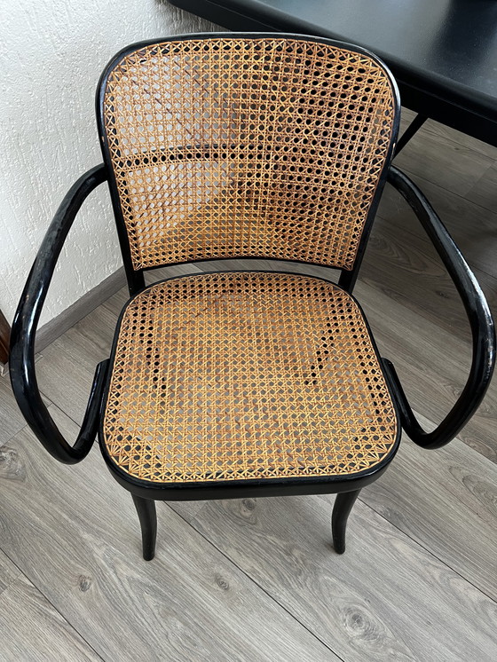 Image 1 of 3x Josef Hoffman Thonet nr 811 Praag stoel met armleuningen