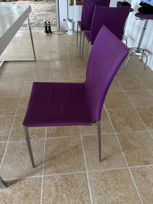 6x Zanotta eetkamerstoelen