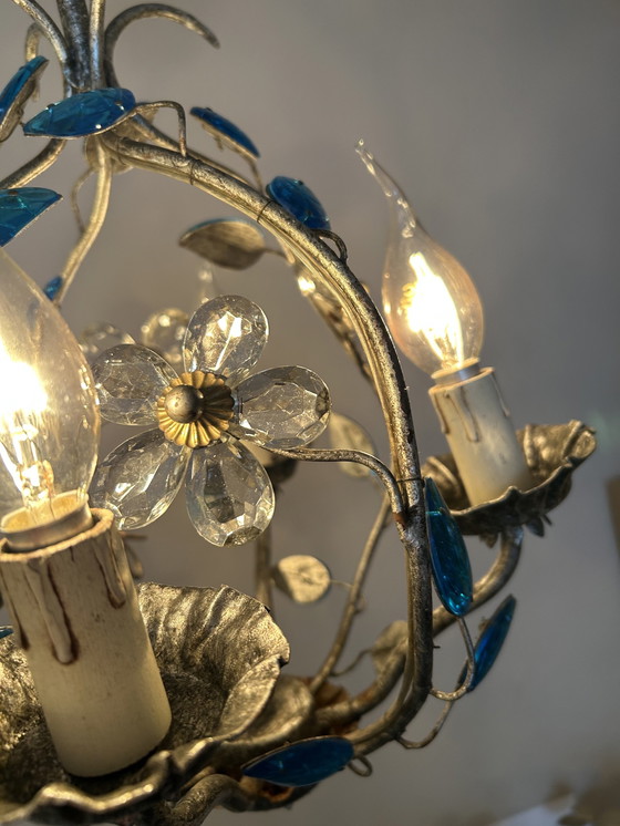 Image 1 of Banci Firenze Design Kroonluchter Hanglamp Blauwe Detail