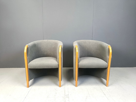 Image 1 of Paar Italiaanse fauteuils, 1980S