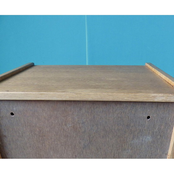 Image 1 of Paar vintage iepen nachtkastjes voor aan de muur, Denemarken 1980