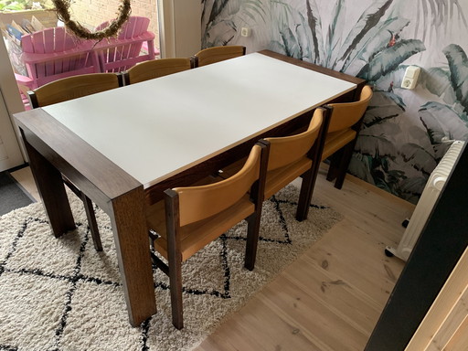 Pastoe Tafel en 6x eetkamerstoelen