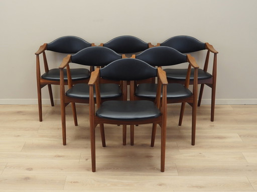 Set van zes teakhouten stoelen, Deens ontwerp, 1970S, Vervaardiging: Farstrup Møbler