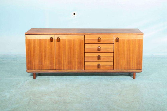 Image 1 of Vintage Japandi dressoir walnoot, bohemian sideboard 70s