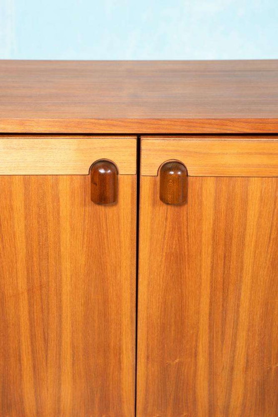 Image 1 of Vintage Japandi dressoir walnoot, bohemian sideboard 70s