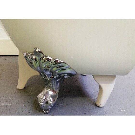 Image 1 of Paar vintage badkuipfauteuils met zilveren poten