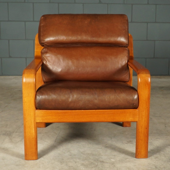 Image 1 of Vintage Leren Fauteuil – L. Olsen & Søn – Møbelfabrik K/S – Jaren 60