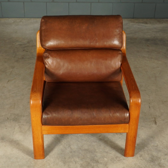 Image 1 of Vintage Leren Fauteuil – L. Olsen & Søn – Møbelfabrik K/S – Jaren 60