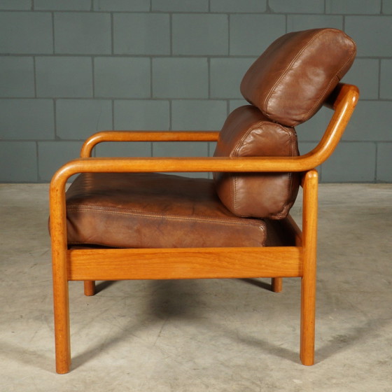 Image 1 of Vintage Leren Fauteuil – L. Olsen & Søn – Møbelfabrik K/S – Jaren 60