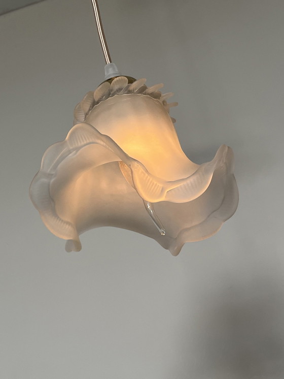 Image 1 of 1 Mini Kroonluchter Hanglamp Vintage Geblazen Glas ! 