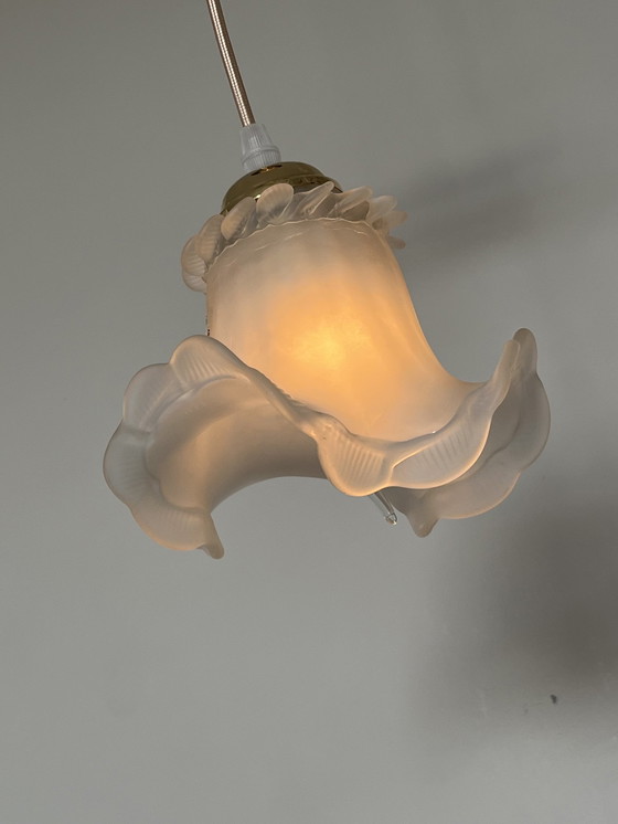 Image 1 of 1 Mini Kroonluchter Hanglamp Vintage Geblazen Glas ! 