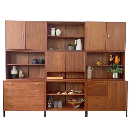 Image 1 of Mid-century Deens design wandmeubel teak jaren 60 wandsysteem