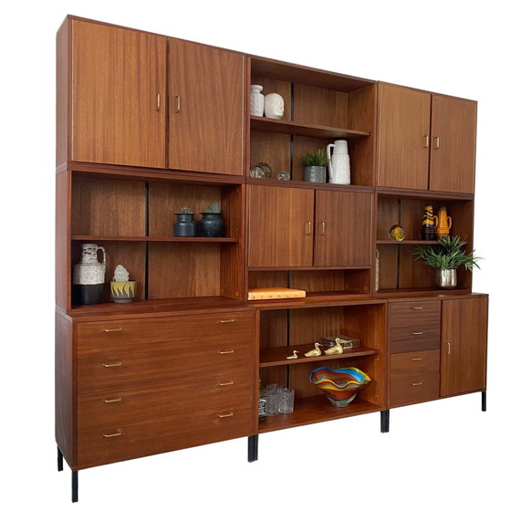 Image 1 of Mid-century Deens design wandmeubel teak jaren 60 wandsysteem