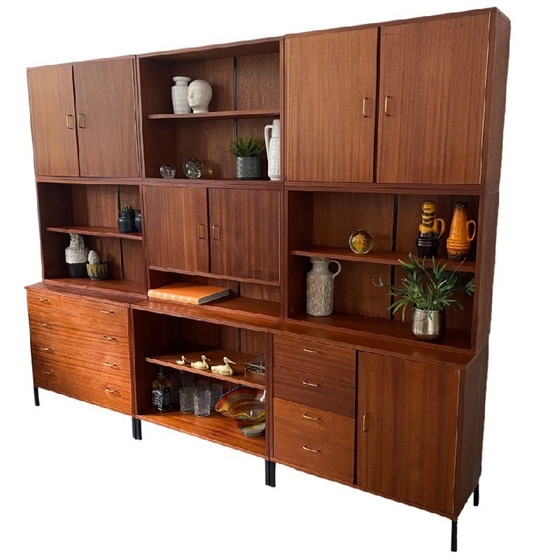 Image 1 of Mid-century Deens design wandmeubel teak jaren 60 wandsysteem