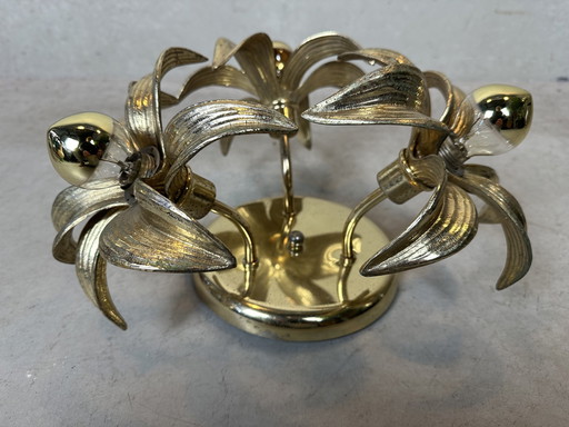 1970’S Flower Ceiling / Wall Lamp - Hollywood Regency