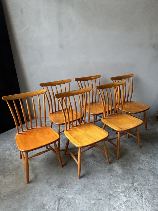 Set Van 6 Stoelen Van Akerblom, Zweden 50S