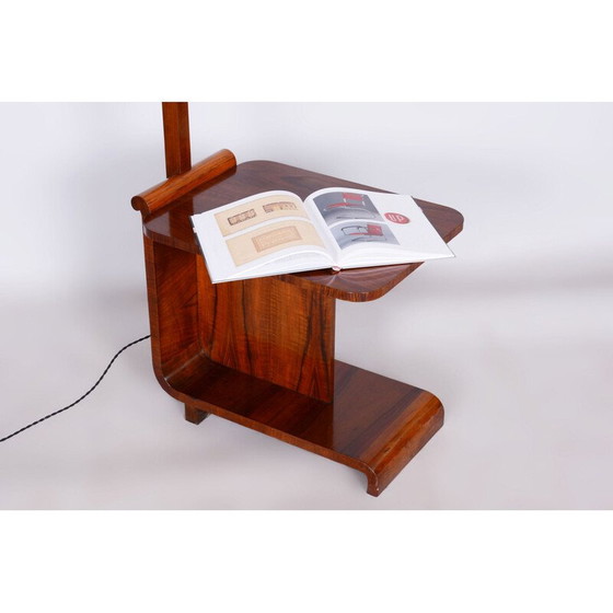 Image 1 of Vintage Art Deco vloerlamp in walnoot en beuken door Jindrich Halabala voor Up Zavody, Tsjecho-Slowakije 1930