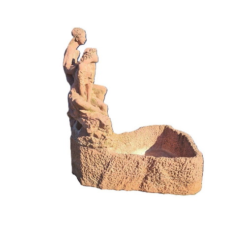 Terracotta Tuinbeeld Met Waterval Gibo, Jaren 80