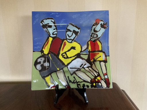 Herman Brood ,Glazen Schaal Gesigneerd 