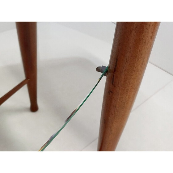 Image 1 of Scandinavische vintage salontafel van teakhout en glas, 1960