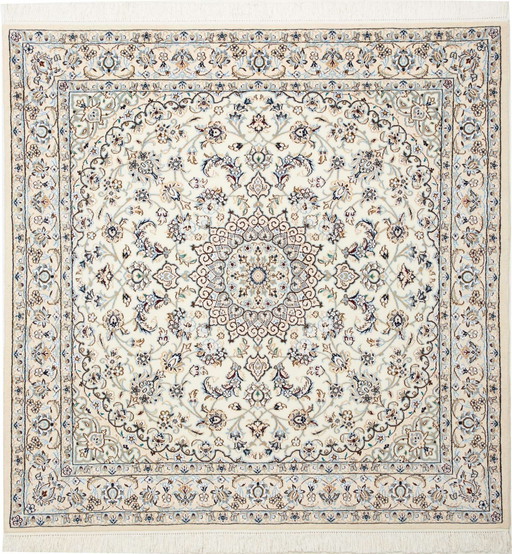 Elegant Perzisch Tapijt Handgeknoopt Nain 9 Lah- Afmetingen. 146 X 145 cm -Nr.466245-01