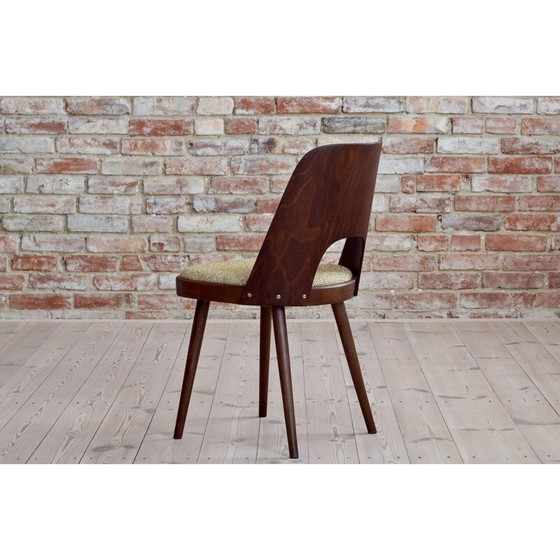 Image 1 of Set van 4 vintage stoelen opnieuw bekleed met stof door Oswald Haerdtl voor Mr. Josef Hoffmann, Oostenrijk 1950