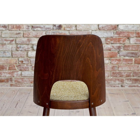 Image 1 of Set van 4 vintage stoelen opnieuw bekleed met stof door Oswald Haerdtl voor Mr. Josef Hoffmann, Oostenrijk 1950