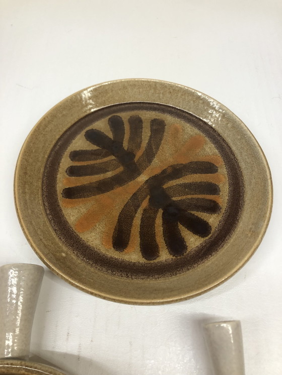 Image 1 of Set van 3 Vintage Pornische Keramische Schotels, Palmyra Ontwerp.