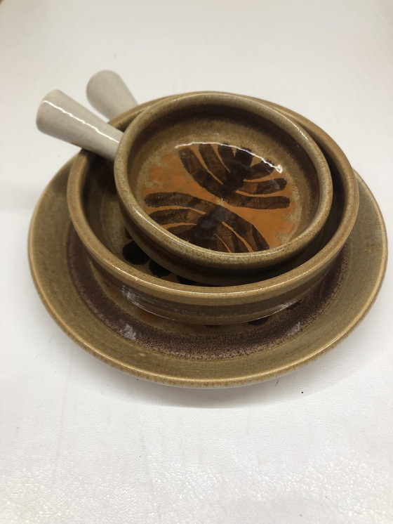 Image 1 of Set van 3 Vintage Pornische Keramische Schotels, Palmyra Ontwerp.