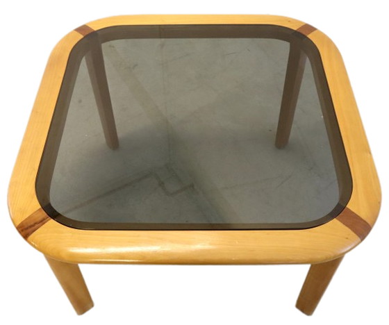 Image 1 of Salontafel met rookglas vintage 