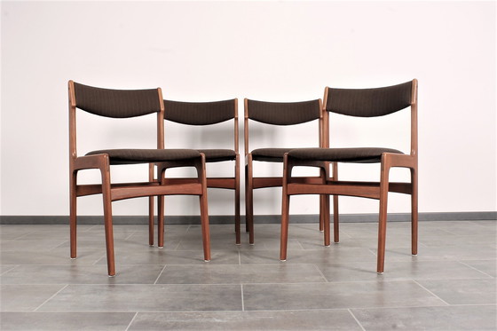 Image 1 of 4x Erik Buck teak stoelen voor O.D. Mobler