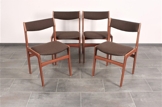 Image 1 of 4x Erik Buck teak stoelen voor O.D. Mobler