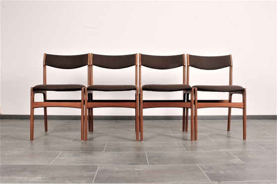 Image 1 of 4x Erik Buck teak stoelen voor O.D. Mobler