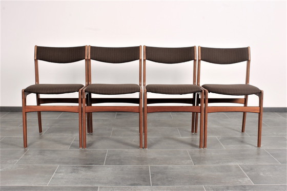 Image 1 of 4x Erik Buck teak stoelen voor O.D. Mobler