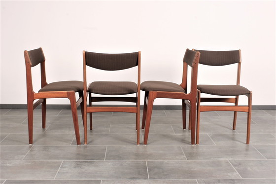 Image 1 of 4x Erik Buck teak stoelen voor O.D. Mobler