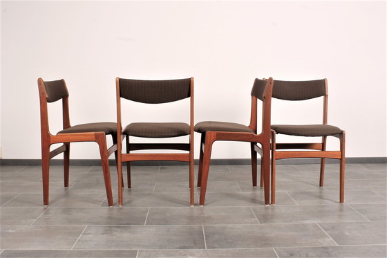 Image 1 of 4x Erik Buck teak stoelen voor O.D. Mobler