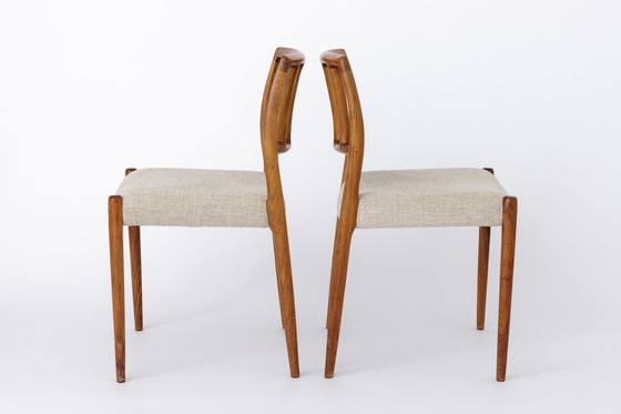 Image 1 of 4 Niels Moller Stoelen, model 83, jaren 1970, Rozenhout, Deens, Vintage