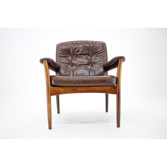 Image 1 of Vintage leren fauteuil, Scandinavië 1960