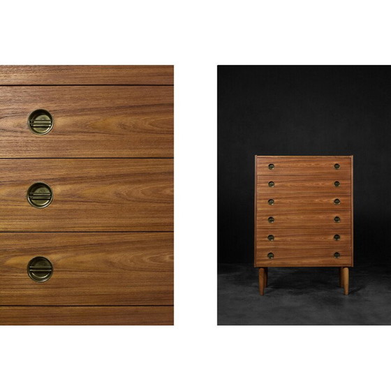 Image 1 of Vintage Highboy ladekast in teak, Denemarken, 1960