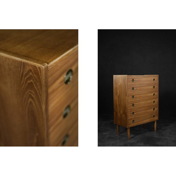 Image 1 of Vintage Highboy ladekast in teak, Denemarken, 1960