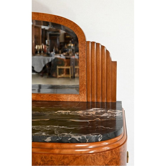 Image 1 of Vintage ceder en zwart marmeren highboard voor Maison Stourm, jaren 1940