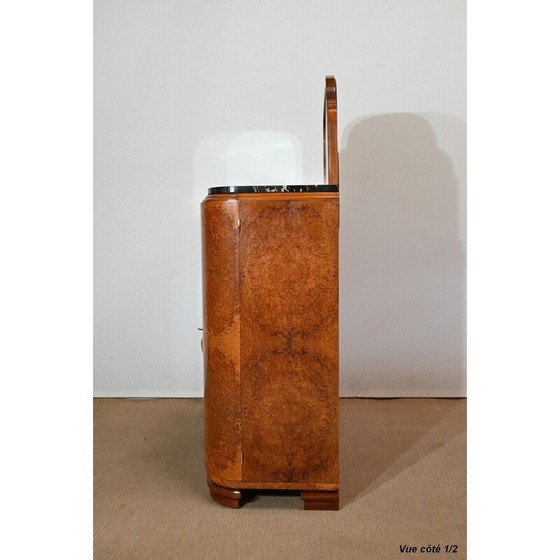 Image 1 of Vintage ceder en zwart marmeren highboard voor Maison Stourm, jaren 1940